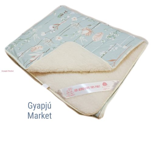 Bárány merino gyapjú/pamut takaró (gyapotvirágos) 130x200 cm