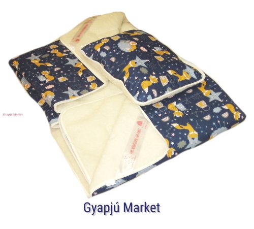 3 részes bárány merino gyapjú / pamut KIS RÓKÁS gyermek garnitúra (takaró derékalj párna)