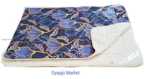 Bárány merino gyapjú/pamut takaró magnólia mintás 130x200 cm