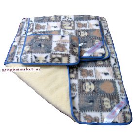    3 részes gyermek bárány gyapjú garnitúra, a legfinomabb merinó gyapjúból készítve (derékalj, takaró, párna) 