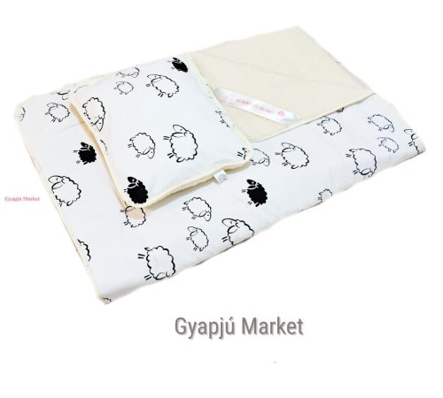 Barikás merino gyapjú/pamut takaró párnával