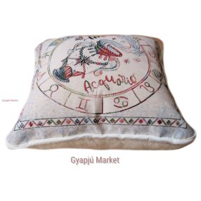   Bárány merino Horoszkóp Vízöntő mintás gyapjú párna 45x42 cm