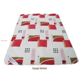   Bárány merino gyapjú / pamut takaró vidám négyszögekkel 130x200